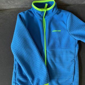 Boys Grid Fleece Jacket - Lands' End